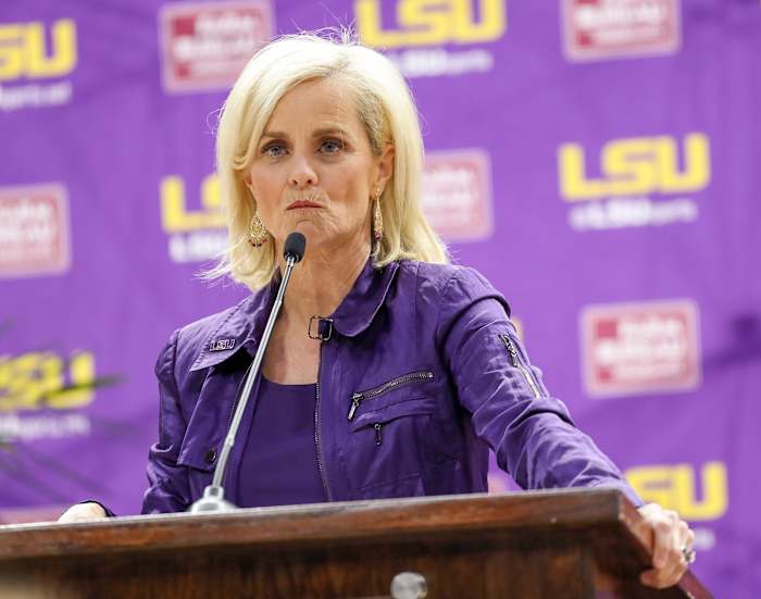 Mulkey, 59, was born in California but grew up in Tickfaw, La., about 50 miles from LSU's campus in Baton Rouge.